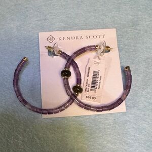 NWT Kendra Scott Lavender Beaded Insley Hoop Earrings